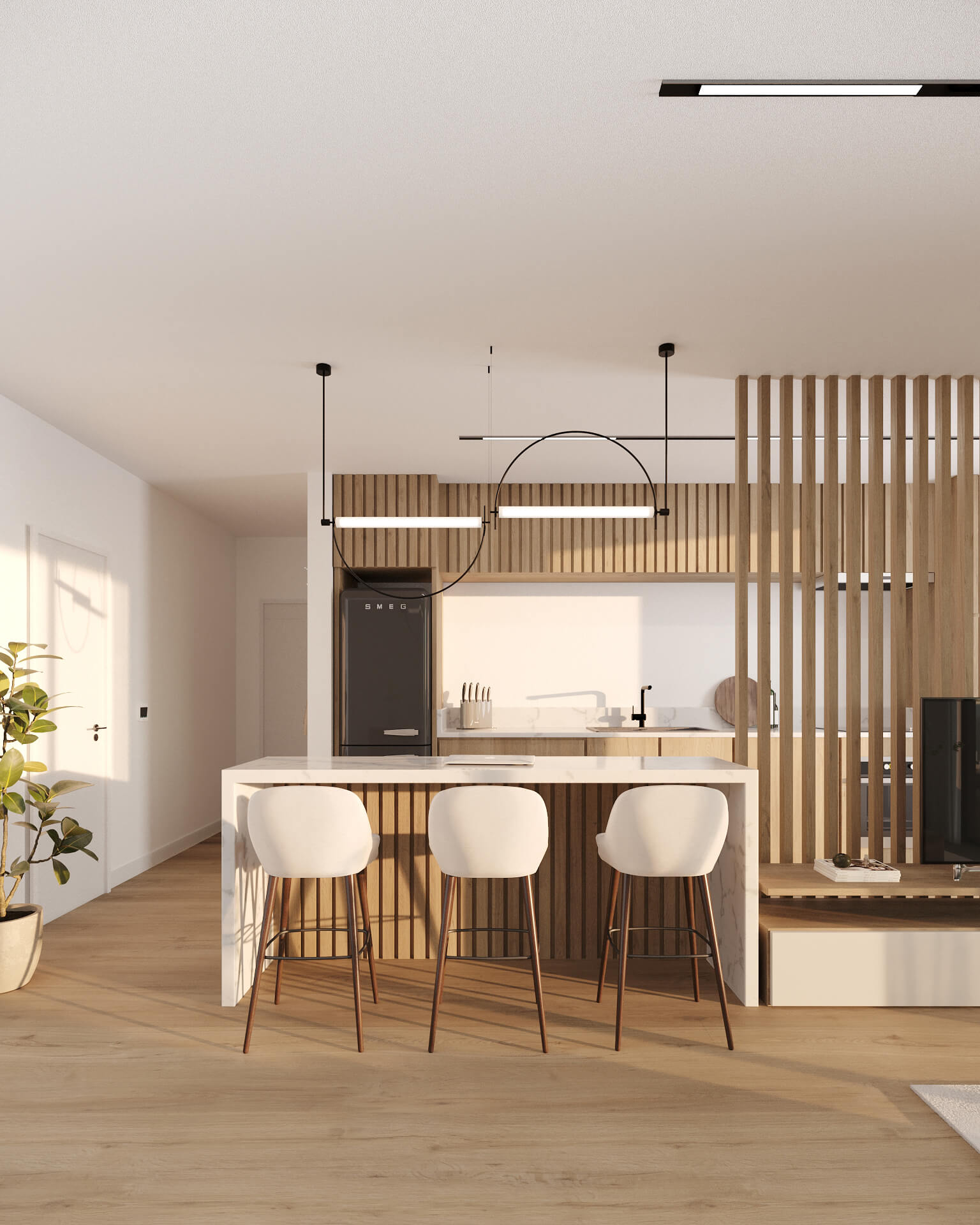 Modern Apartment in the country with gold hour mood